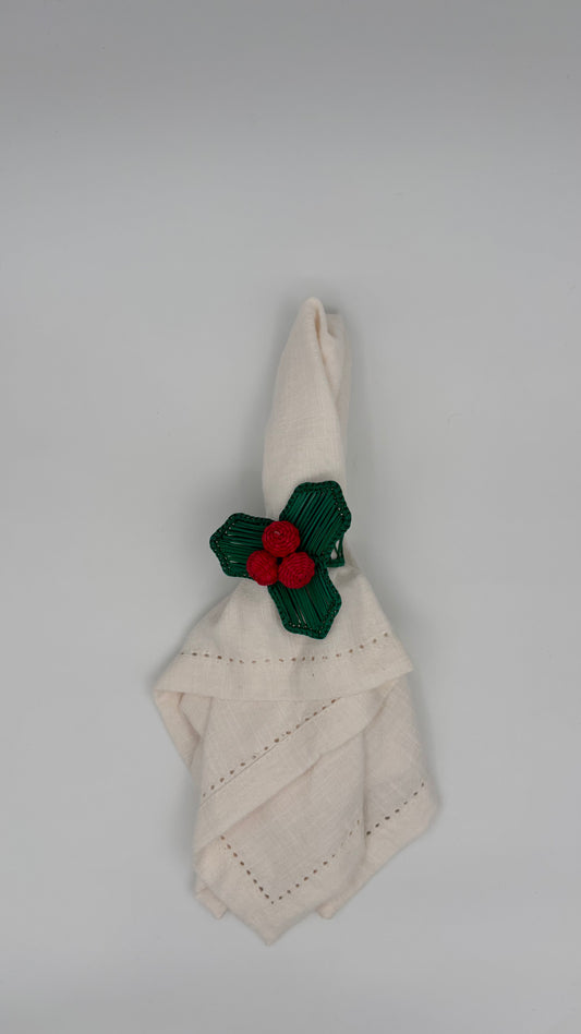 Holly Napkin Rings, Set of 6