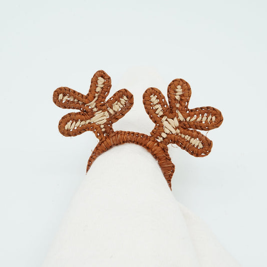 Woven antler napkin rings.