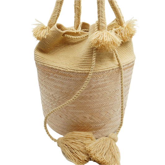 Large Gold Paja Mawisa Mochila