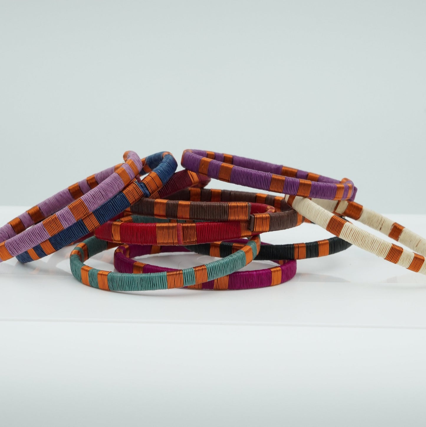 Narrow Werregue and Copper Bracelets