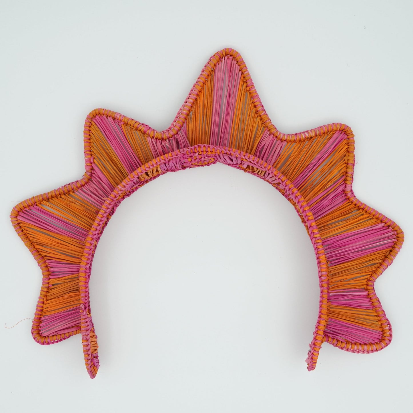 Orange and pink pointy woven crown