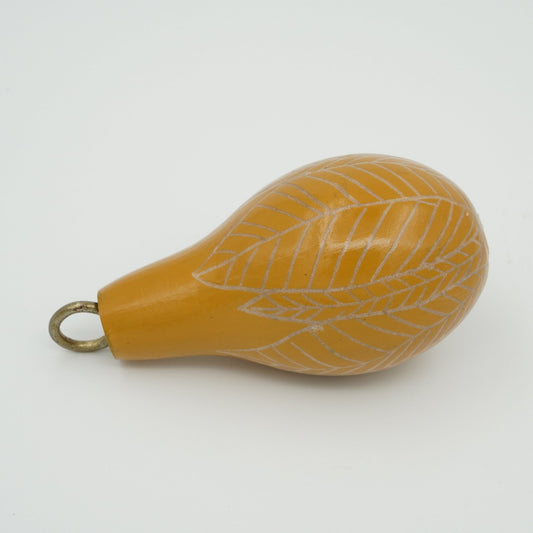 Yellow Carved Totumo Ornament