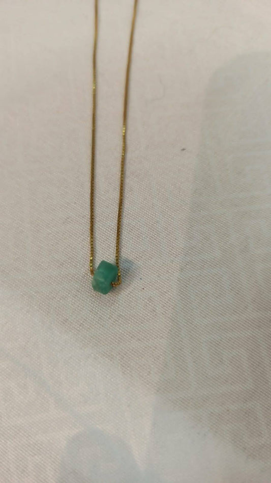 Emerald Necklace on Gold Chain