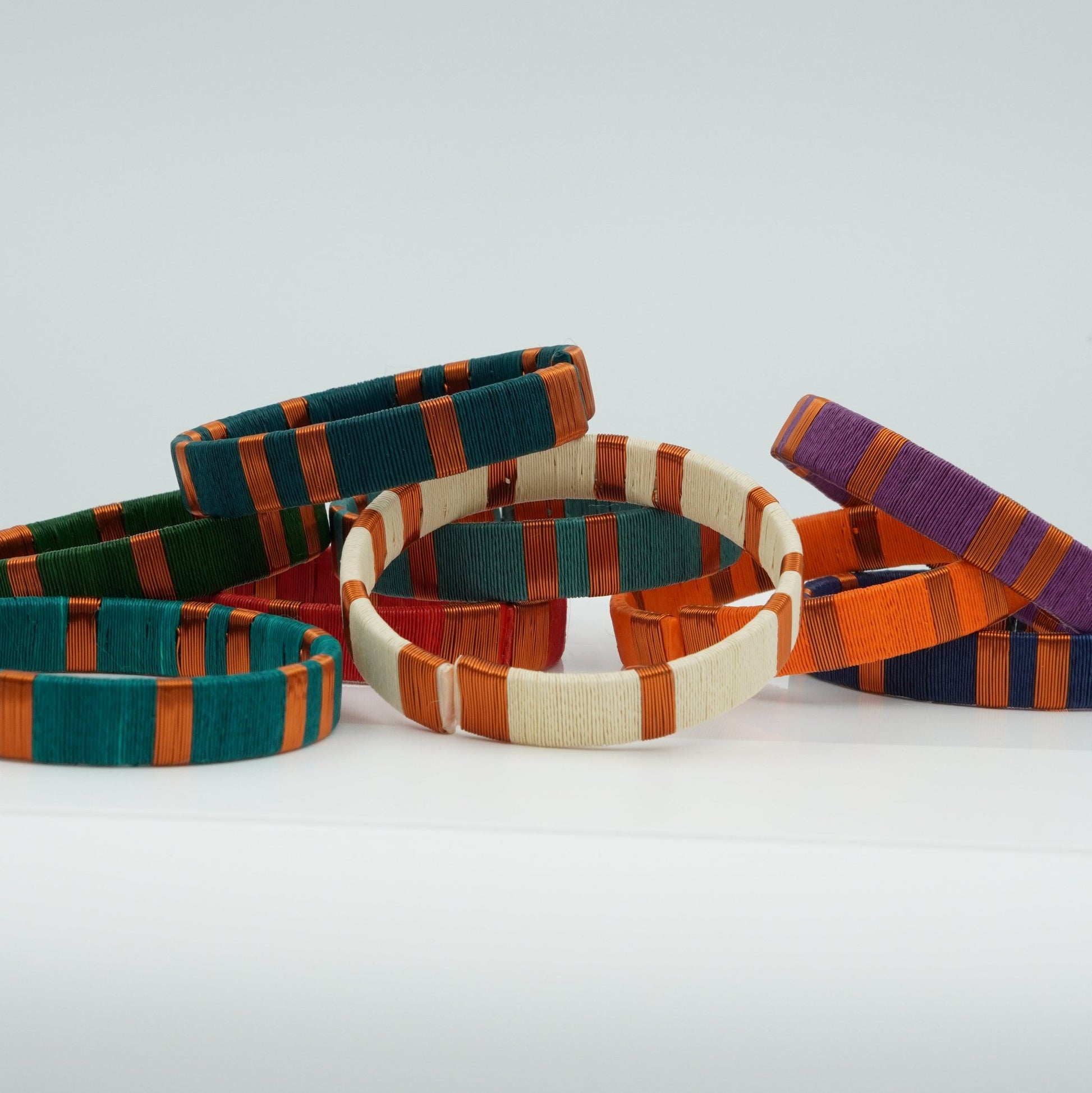 Copper and colorful werregue bracelets 2